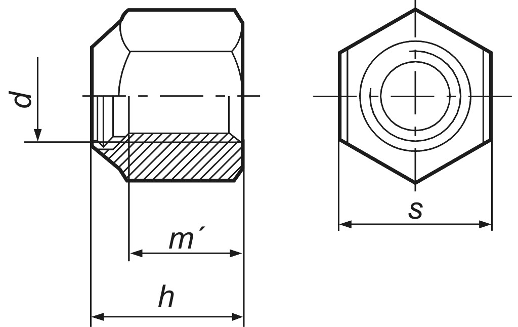 DIN 982  M 12  quality 8 zinc-plated